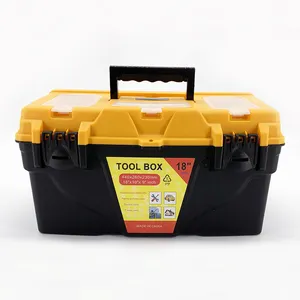 18 Inch Good Price Black PP Material Plastic Tools Organizer Box with Tray