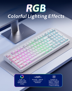 Clavier mécanique Zornher ZH980 White Spider Web avec interrupteurs <span class=keywords><strong>Gateron</strong></span>, rétroéclairage RGB, connectivité tri-mode USB-C pour le gaming e-sport - Product Image 4