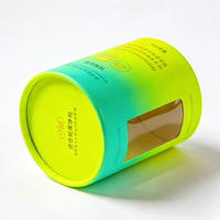 Boîte cylindrique en papier personnalisée de luxe avec fenêtre de présentation, tube en carton rond robuste pour l'emballage du thé et des bougies