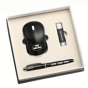 Customized <b>Office</b> & Travel Essential 3-Piece Set: Mini Mouse, USB Drive & Pen - Perfect Corporate <b>Gift</b> - Product Image 1