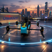 Avion EVTOL, avion ultraléger piloté, drone humain, design pliable, temps de vol de 30 à 45 minutes, vitesse de 100 km/h, poids de décollage de 300 kg