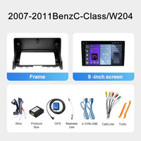 Cadre de lecteur vidéo stéréo de voiture Android de 9 pouces pour Mercedes Benz Classe C W204 Carplay Radio écran GPS 256GB Radio Fascia Frame