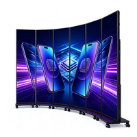 Faltbarer LED-Poster-Bildschirm P2.5 GOB Innen/Außen IP65 3840x2160 Aluminium-Guss Eingebautes CMS Bodenstehend mit Rädern Digital