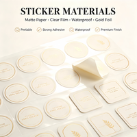 Étiquette autocollante personnalisée en vinyle pour bougies, imperméable, finition mate, dorure à chaud, recyclable, facile à décoller, pour emballage de pots et bouteilles