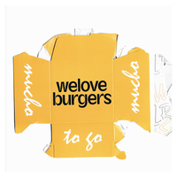 Boîte à hamburger à clapet personnalisée, pliable, à montage rapide, surface anti-graisse, pour la restauration rapide à emporter et la restauration événementielle