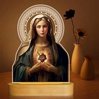 Jésus cadeau croix lampe nouveauté veilleuse Illusion enfants décoration alimenté par batterie LED contrôle tactile écologique