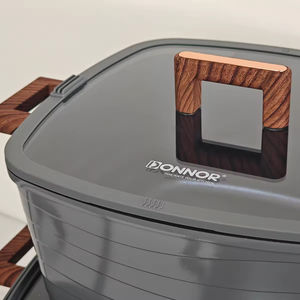 Ensemble de 15 ustensiles de cuisine classiques carrés antiadhésifs pour casserole à soupe antiadhésive Blue Diamond avec <span class=keywords><strong>poignée</strong></span> en bakélite plaquée or et base à induction - Product Image 5