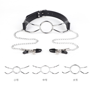 อุปกรณ์ปิดปากแบบมีโซ่และที่หนีบ สีดำ ขนาดเล็ก กลาง ใหญ่ สำหรับเล่น SM - Product Image 1