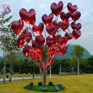 Commercio all'ingrosso moderno <span class=keywords><strong>esterno</strong></span> città quadrato in metallo astratto arte decorazione albero forma di grandi dimensioni in acciaio inox cuore scultura - Product Image 4