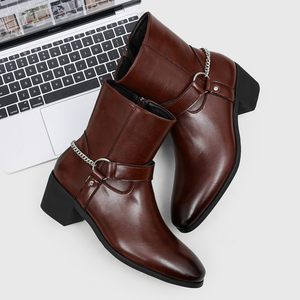 <span class=keywords><strong>Stivali</strong></span> Chelsea da <span class=keywords><strong>uomo</strong></span> in pelle con <span class=keywords><strong>tacco</strong></span> spesso e elegante, taglie grandi, modello 66668 - Product Image 5