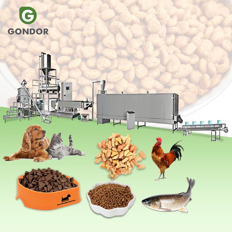 300kg/Hr Animal Home Use and 10tph Diesel Engine Floating Feed Extruder Fish Dog Food Make Machine