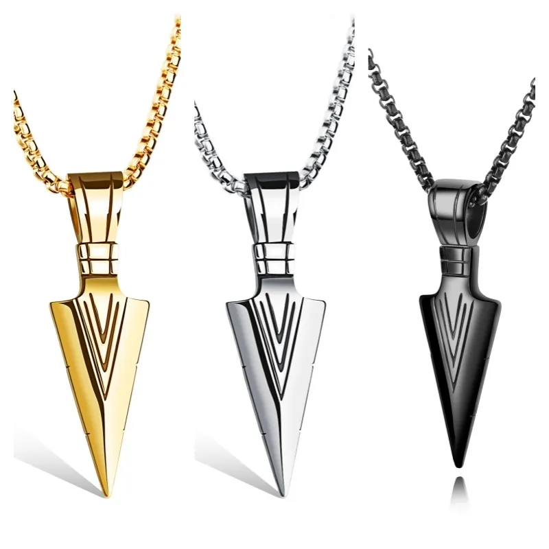 Collier homme inox trending aço cirúrgico jóias produtos 2023 novas chegadas spearhead colar de ouro 18k para homens