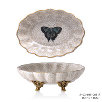 Plaque en céramique et laiton de luxe avec motif papillon pour la décoration de la maison, du bureau et des hôtels