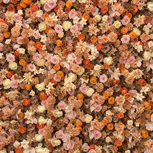 Promise PFW-94 Terracotta Orange Pink Artificial Silk Floral Wall Autumn Rose <b>Backdrop</b> for Wedding <b>Party</b>-Eco-Friendly - Product Image 3
