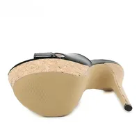 Sandales d'été à plateforme extrême et talons hauts pour femme, à bout ouvert, en PU, style slingback épais, sexy, taille 42