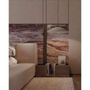Dalles de marbre rouge naturel Monica <span class=keywords><strong>pour</strong></span> revêtement mural comptoirs vanité hauts piscine entoure escaliers colonnes en gros - Product Image 6