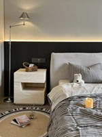 Table de chevet et mobilier de chambre à coucher en marbre naturel, moderne et minimaliste, de haute qualité