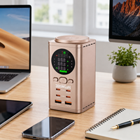 Chargeur USB multiport GaN 360W pour ordinateur de bureau avec horloge magnétique et charge sans fil pour ordinateur portable, téléphone, tablette, maison, bureau