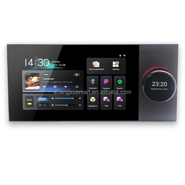 7-Inch Screen Android Home Theater System Multi-Function Music Host 8-Channel Audio Distribution Dual Zone Wall-Mounted Central