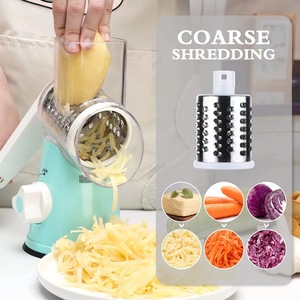 Cortador de verduras manual giratorio 3 en 1, rebanador de patatas, mandolina, cuchillas de acero inoxidable, juego de utensilios de cocina - Product Image 3