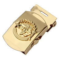 Ceinture décorative pour hommes de 3.5cm de largeur en cuivre couleur or avec logo en relief en alliage métallique pour boucle