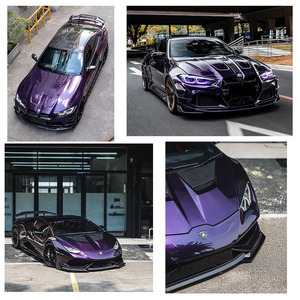 Pellicola Vinilica Decorativa per Auto PET Viola Metallizzato Mezzanotte, Rivestimento Completo per Auto in PVC Autoripristinante, Pellicola Cambia Colore PPF per Auto - Product Image 4