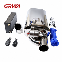 GRWA Valve d'échappement universelle à découpe, silencieux en acier inoxydable 304 poli miroir, entrée et sortie 2,5, 3, 3,5 pouces, silencieux d'échappement personnalisé
