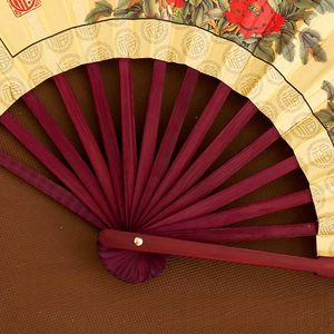 กระดาษไม้ไผ่พับได้พิมพ์ลายตามสั่งผ้ามือพัดผ้าไหมระเหิดเป็นของขวัญพื้นบ้าน - Product Image 4