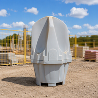 Unité d'urinoir mobile Toppla moderne en HDPE pour 4 personnes, toilettes portables 420L pour parcs, événements, chantiers de construction