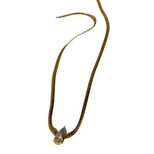 Bijouterie personnalisée Bijouterie en plaqué or PVD 18 carats Collier avec chaîne serpent en forme de goutte de zirconium Bijouterie en acier inoxydable Vente en gros - Product Image 6