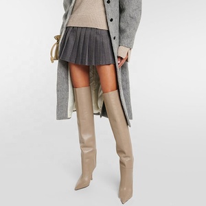 Bottes longues à talons personnalisées pour femmes, talons hauts, bout pointu, bottines sexy à hauteur du genou sur talon aiguille, chaussures de soirée à talon aiguille - Product Image 5