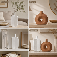 Vases en céramique et porcelaine de style nordique, abstrait, esthétique, décoration de chambre, accessoires de décoration de bureau, vase de table