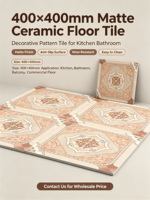 Carreaux de céramique mats à motif carré, style marocain, 400x400, carreaux de porcelaine modernes, usine de carreaux pour la décoration des sols de villas et salles de bain