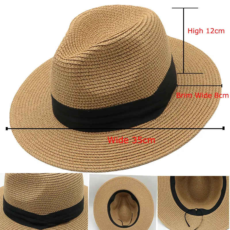 Gran oferta de sombreros de paja Luff F de ala ancha, sombreros de vaquero de paja de salvavidas mexicano, sombreros de paja de Panamá de verano, sombreros de mujer para protección solar