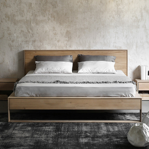 Juego de Muebles de Dormitorio de Diseño al por Mayor, <span class=keywords><strong>Cama</strong></span> California Super Queen de Lujo, <span class=keywords><strong>Cama</strong></span> Moderna de Madera Sólida, Tamaño Personalizado - Product Image 1