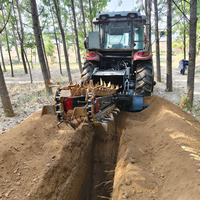 Zanjadora de Cadena para Ingeniería Municipal, Montada en Tractor, para Drenaje Lateral de Carreteras y Zanjas de Alcantarillado