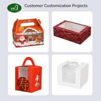 Boîte à cupcakes en papier kraft personnalisée VVG avec fenêtre, emballage pour muffins, boîte d'emballage pour boulangerie, pour boutique de cupcakes, marque de boulangerie