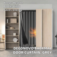 Rideau de porte thermique Deconovo, double couche, doublure matelassée en microfibre épaisse, occultant, économie d'énergie, hiver, chambre classique, W79xL87