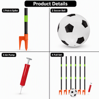 Kinder-Fußball-Trainingsstangen-Set (6 Stück) mit Fußball und Pumpe – Outdoor-Dribbling- und Schießspiel für den Garten – Ideales Geschenk