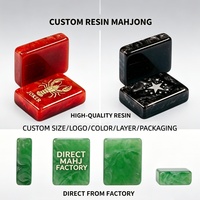 Jeu de Mahjong Thème Football Vert Jade – Plateau de Mahjong en Résine Marbrée Gravée – Tuiles Sportives pour Tournois et Jeu Décontracté