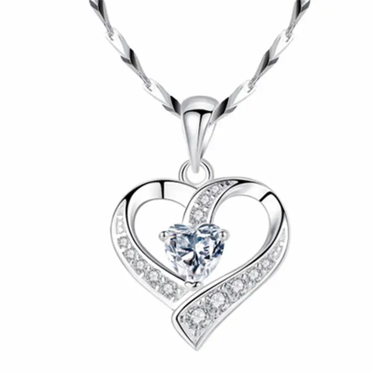 Personalizza Del Cuore di Amore Del Pendente Della Collana Nome Personalizzato Moda Birthstone Promessa Anniversario Regalo per Lei