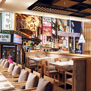 Adesivo de Papel de Parede <span class=keywords><strong>3D</strong></span> com Decoração de Restaurante Coreano e Vista de Rua Coreana - Product Image 4