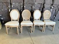 Chaise de salle à manger de style Louis XVI de haute qualité, dossier en rotin, structure en bois massif, tissu durable pour les hôtels modernes et les meubles de maison