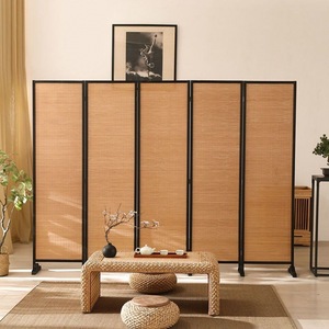 Ven biển theo chủ đề Retro hiên Trung Quốc màn hình gấp gỗ rắn phòng khách màn hình với thiết kế nghệ thuật - Product Image 3