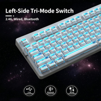 Clavier mécanique Zornher ZH980 Spaceman Galaxy Pink Kit rose, clavier sans fil rétroéclairé RGB tri-mode 5.0 pour le bureau