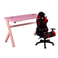 Bureau de jeu pour ordinateur de 1,2 m avec pieds en forme de Z, plateau en MDF, structure en métal, table de jeu pour utilisation informatique, rose, marque SZD, SGD-1505
