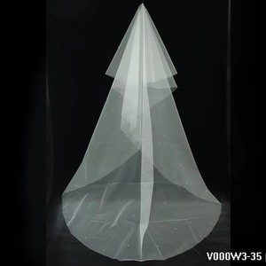 Voile de mariée et voile de mariée longs brodés de petites perles V000W3-35 - Product Image 3