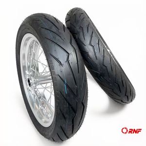Nouvel ensemble de roues <span class=keywords><strong>semi</strong></span>-<span class=keywords><strong>slick</strong></span> pour Supermoto, pneus avec carcasse, moyeu CNC, jantes en alliage 110/70-17 140/70-17 pour vélos électriques SurRon Ultra Bee - Product Image 4