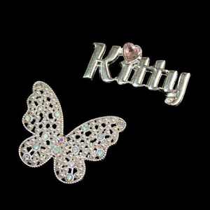 Breloques DIY en alliage, diamant, perle et nœud papillon motif chaton, pour coques de téléphone <span class=keywords><strong>design</strong></span>, accessoires pour cheveux, pinces à cheveux, sacs à chaussures et décoration d'ongles - Product Image 1