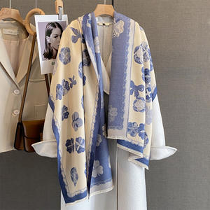 <span class=keywords><strong>2026</strong></span>新しい花の弓パターンパシュミナショールとラップ冬の暖かい厚いショール女性用両面カシミア感じスカーフ - Product Image 2